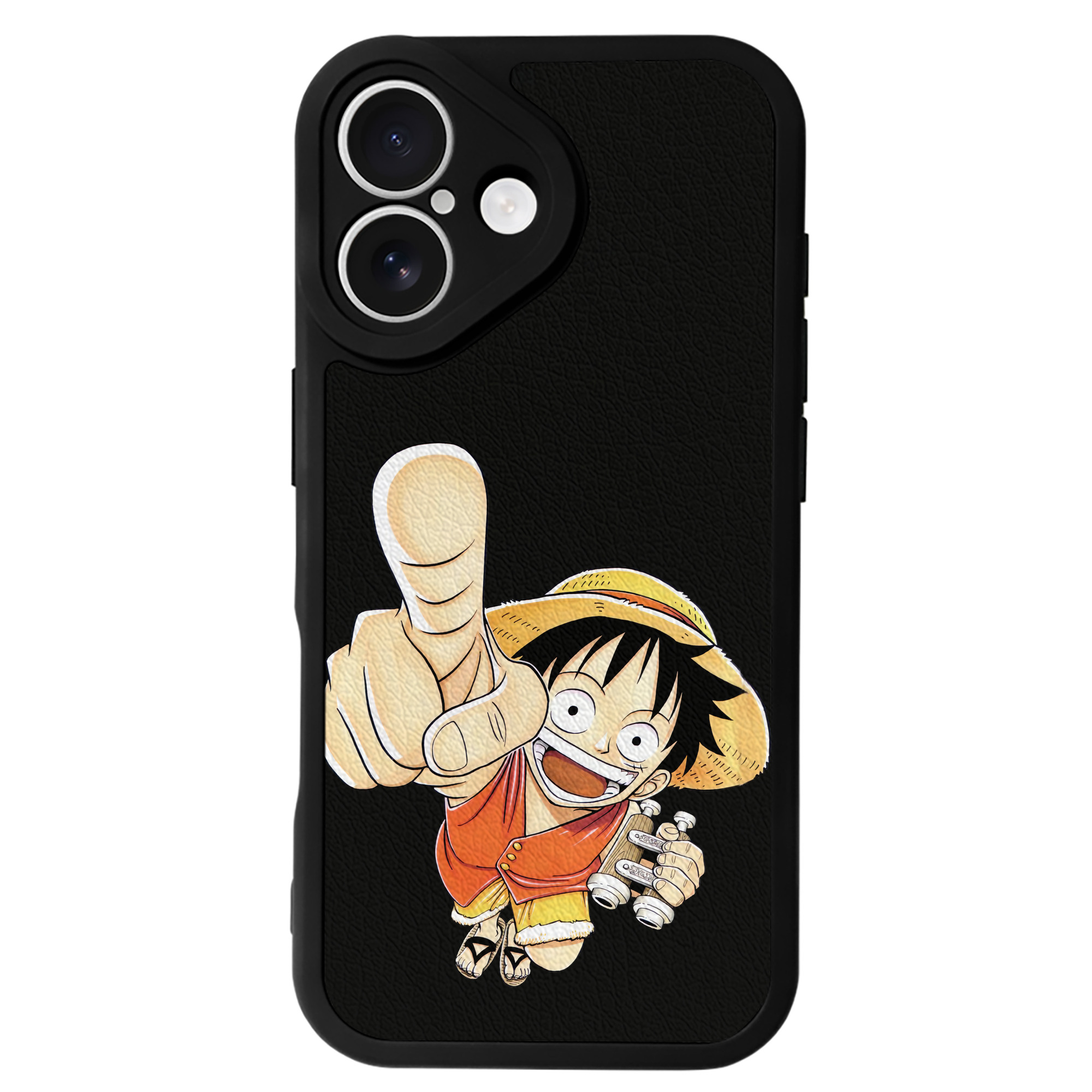 （画像用） ワンピース モンキー・D・ルフィ ONE PIECE Monkey D. Luffy 【iPhone 16シリーズ対応】シリコンスマホケース（レザー調） 材質：シリコン